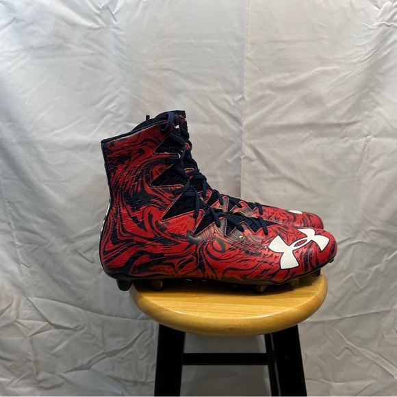 Under Armour Highlight Lux MC Red Camo Men’s Sz 16 Football Cleats - Picture 9 of 14
